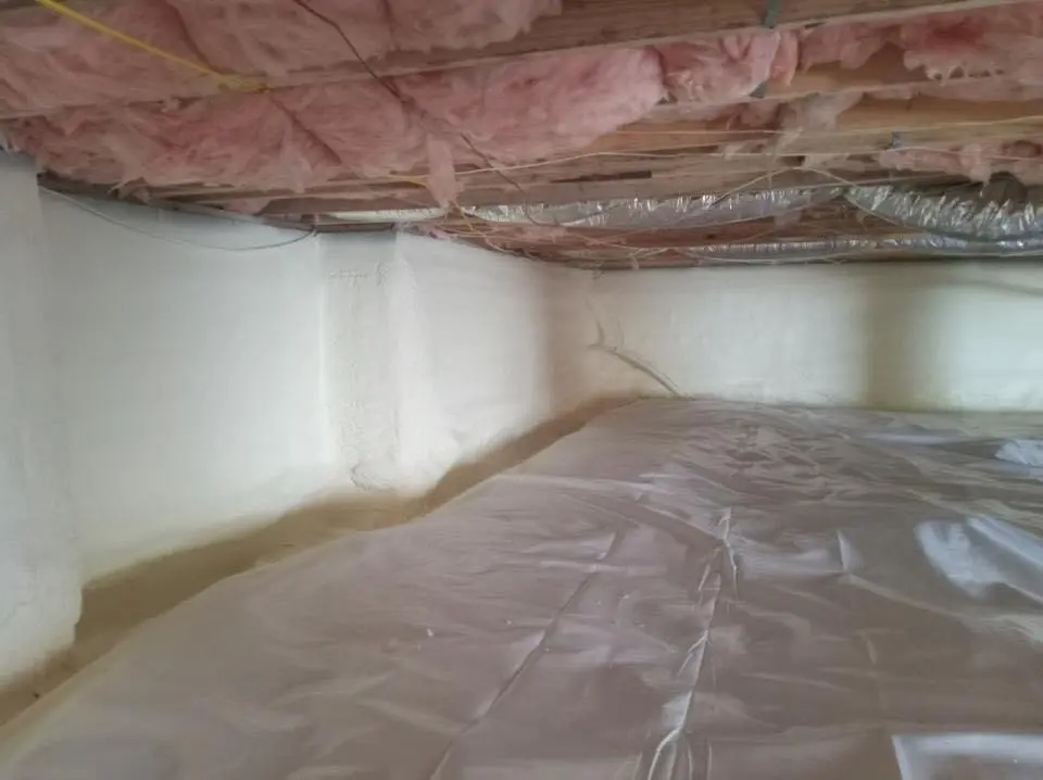 Crawl space encapsulation with closed-cell spray foam for Storm Damage Roof Repair in Guadalupe